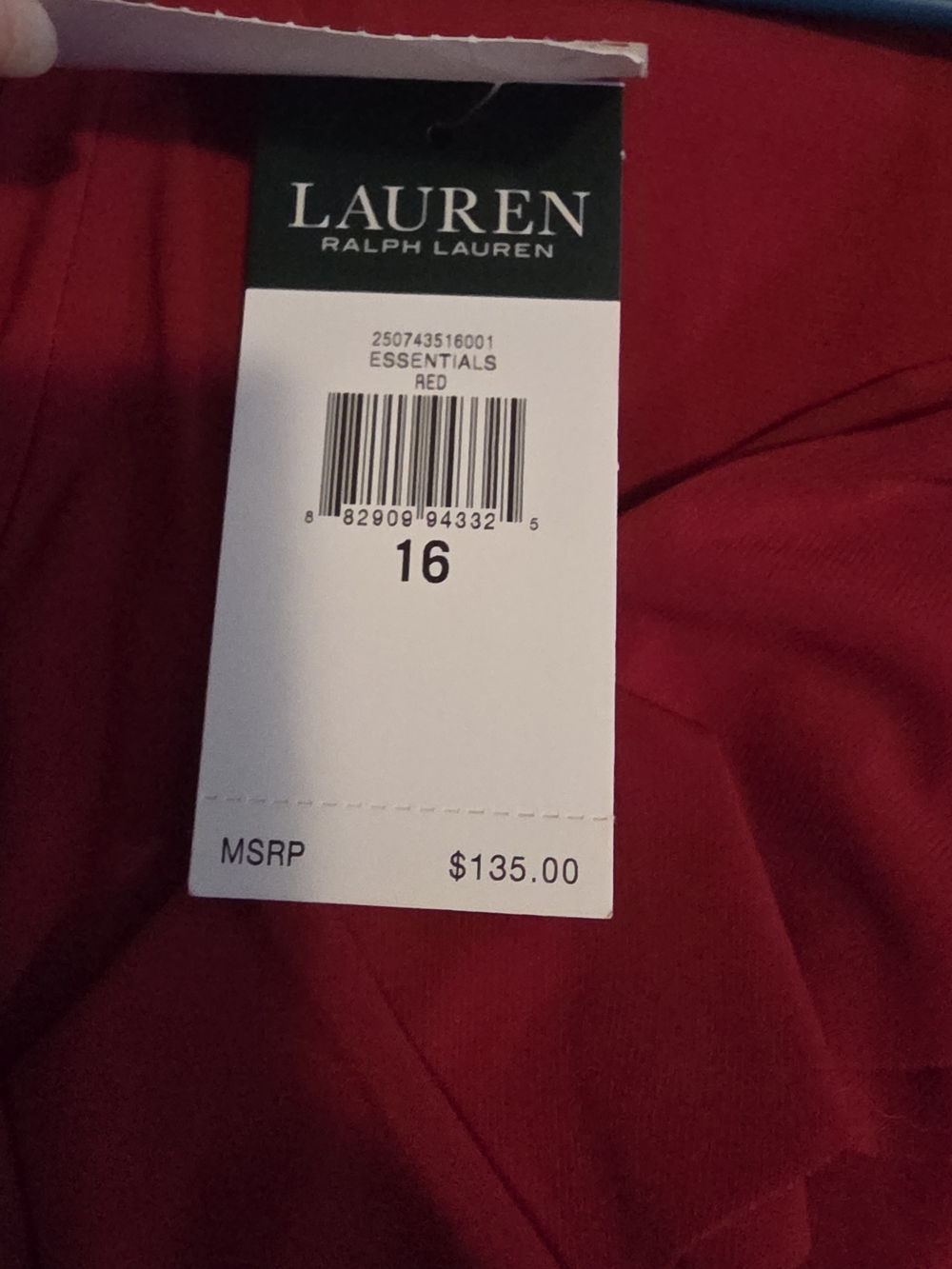 Nwt Size 16 Lauren by Ralph Lauren Red Ruffle Wrap-Style Dress - Picture 4 of 5